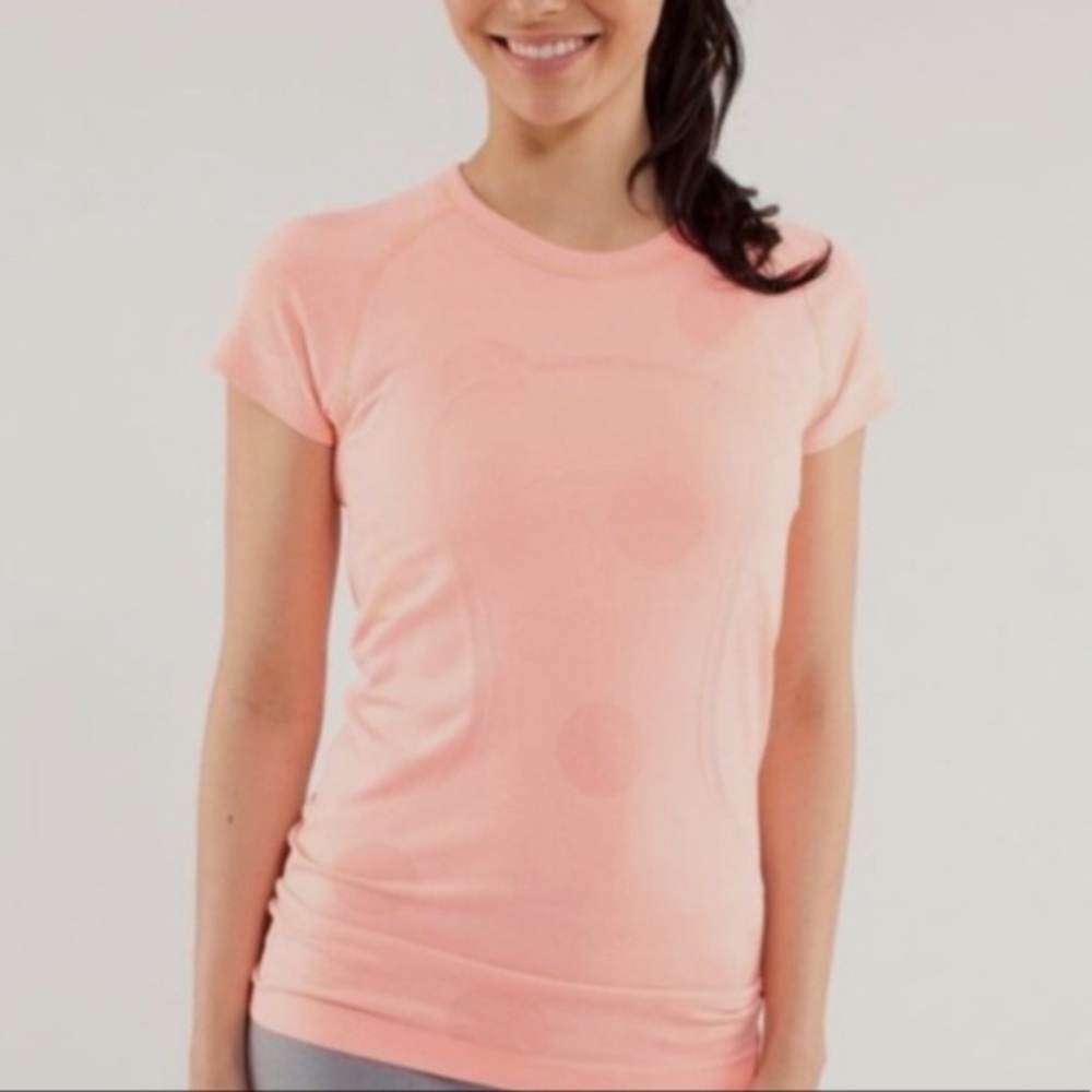 Lululemon Run Swiftly Tech Peach Polka Dot Top 6 - image 1